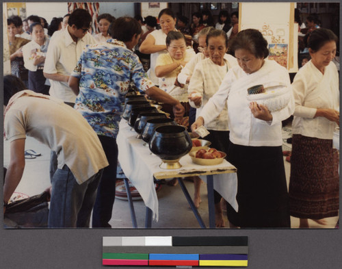 Making donations at a Buddhist event, Ceres, California