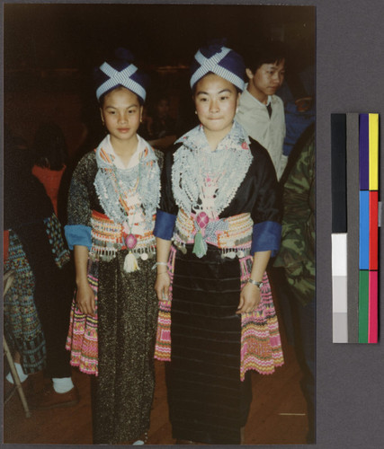 Two young women in traditional dress