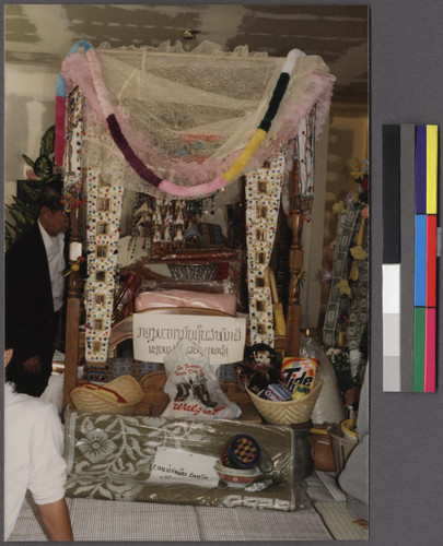 Offerings at a Buddhist temple, Oakland, California