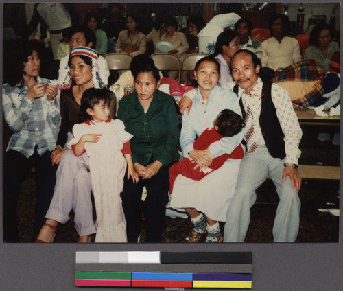 Family group at a New Year's party, Northern California