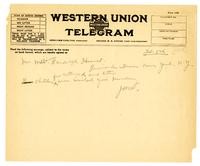 Telegram from Julia Morgan to William Randolph Hearst, February 5, 1920