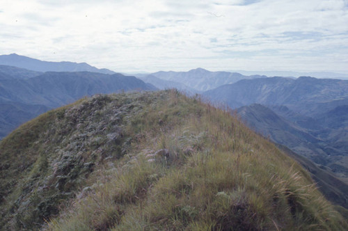 A panoramic view of the mountains, Tierradentro, Colombia, 1975