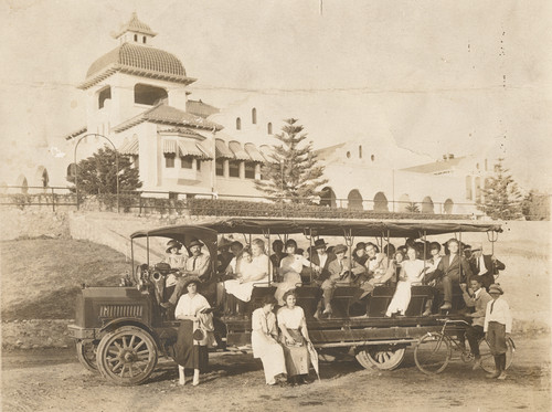 Students in open truck, Citrus Union High School, 1915