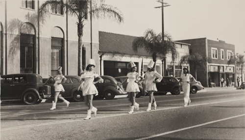 Majorettes at Armistice Day Parade, Azusa, 1941