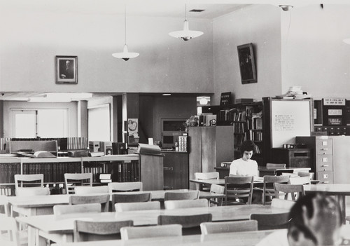 Interior of reading room, Citrus Union High School and Junior College Library, 1949