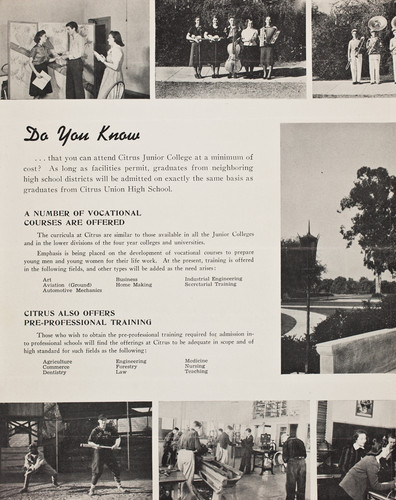 Citrus Junior College, mailer,1930s