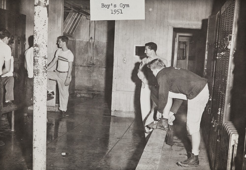 Interior of boy's gym, 1951