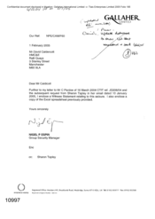 [Letter from Nigel P Espin to David Caldercott regarding letter to C Pardoe of 16 march 2004 CTIT ref JD206/04]