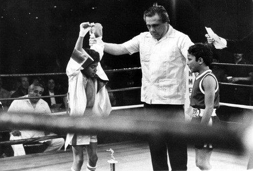 Lorenzo Trujillo is shown winning a boxing match