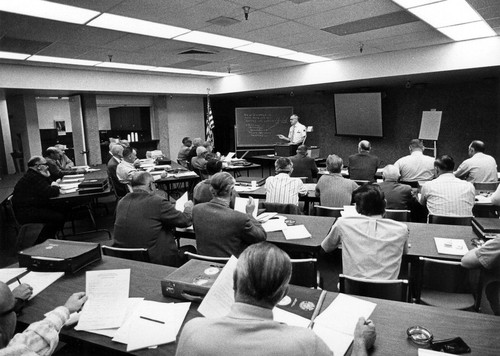 Meeting being conducted at Veteran's Memorial Park in Commerce, CA