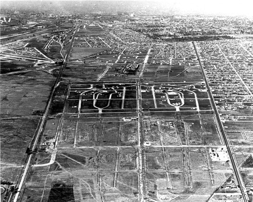 Aerial view of East Los Angeles