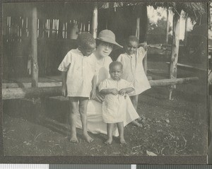 Nurse and orphans, Tumutumu, Kenya, 1920