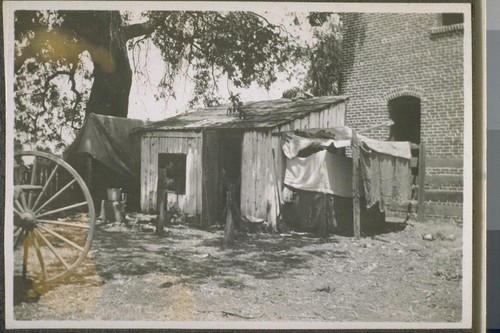 [Makeshift shelters for Japanese farm laborers.]