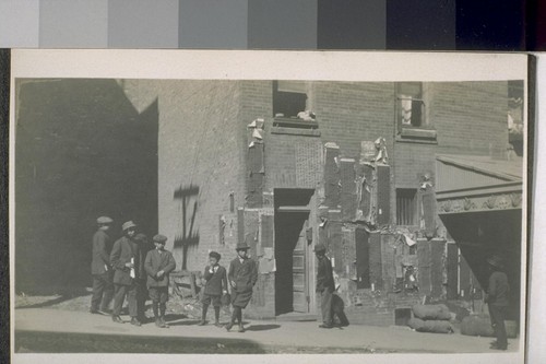 Chinese. San Francisco. [Chinese boys and men on sidewalk, Chinatown.]