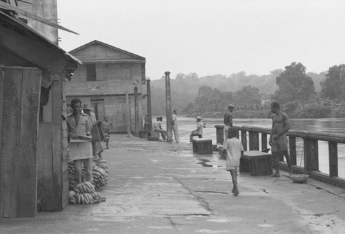 People standing by the river, Barbacoas, Colombia, 1979