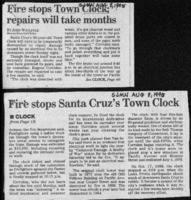 Fire stops Town Clock; repairs will take months