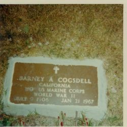 Headstone of Barney Allen Cogsdell, October 31, 1967
