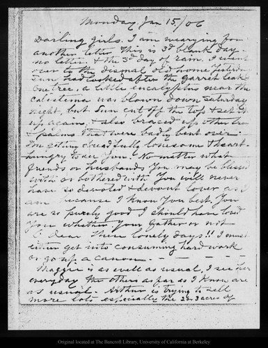Letter from John Muir to [Helen & Wanda Muir], 1906 Jan 15
