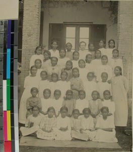 Faravohitra Girls' School, students and teachers, Antsirabe, Madagascar, ca.1916