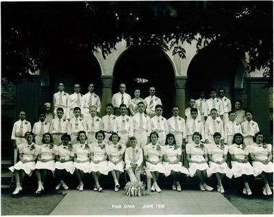 Stockton - Schools: Fair Oaks: Fair Oaks students June 1938