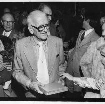 Former Sacramento Mayor H. H. (Hi) Hendren (1954-55), center, named Sacramentan of the Year. His wife Betrice Hendren is on the left