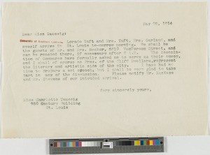 Hamlin Garland, letter, 1914-05-28, to Charlotte Taussig