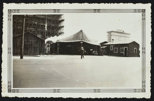 Temporary fire station tent after the 1933 earthquake