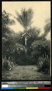 Crucifix in garden, Kangu, Congo, ca.1920-1940