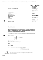 [Letter from Garry Lawrinson to Kate Stainforth regarding a Witness Statement and a hard copy of the Excell spreadsheet]