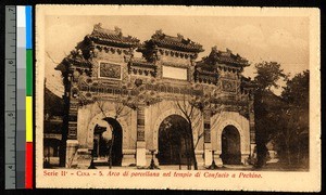 Gate at Temple of Confucius , Beijing, China, ca.1920-1940