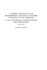 A general revision of the Palaemonidae (Crustacea decapoda natantia) of the Americas. 1. The subfamilies Euryrhynchinae and Pontoniinae