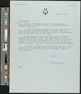 Stewart Edward White, letter, 1932-03-12, to Hamlin Garland