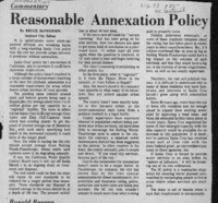 Reasonable Annexation Policy