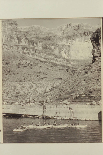 Nevills 1948 party. The party had camped on the flat above the small cliff and had just gotten into the boats when the cruiser and speedboat arrived from Boulder City