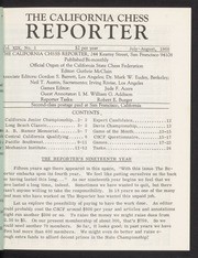 California Chess Reporter, The; Vol. 19-20, 1969-1971