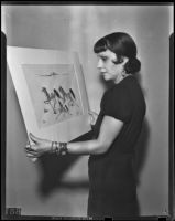 Taos Pueblo artist Pop Chalee during a visit to Los Angeles, Los Angeles, 1939