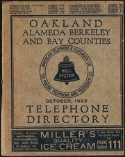Oakland, Alameda, Berkeley, San Leandro and Bay Counties, Oct 1923