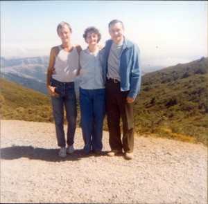John Canalli with his parents on Mt. Tamalpias