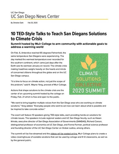 10 TED-Style Talks to Teach San Diegans Solutions to Climate Crisis