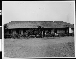 Exterior view of the Jose Lopez Adobe in Old Town, San Diego, ca.1934
