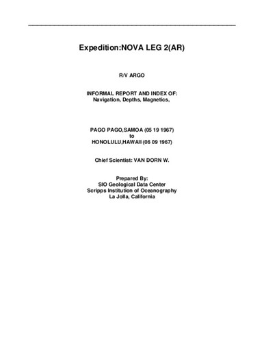 NOVA02AR Nova Expedition Leg 02 - Cruise Report