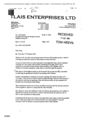 [Letter from P Tlais to Tom Keevil regarding seizures of Sovereign products]