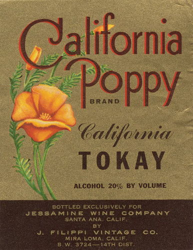 Filippi Winery wine label - California Poppy