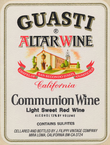 Filippi Winery wine label - Guasti Altar