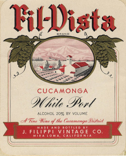 Filippi Winery wine label - Vista