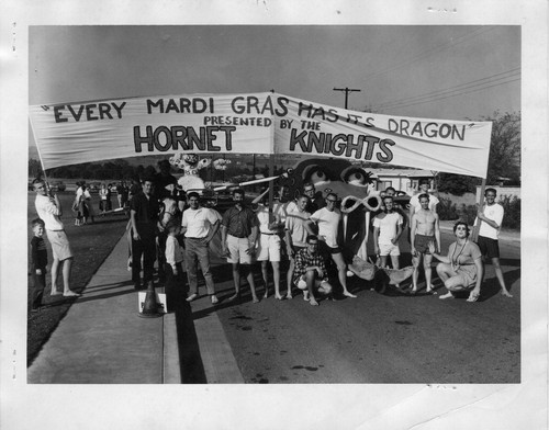 ""Every Mardi Gras has its dragon,"" presented by the Hornet Knights