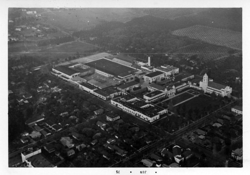 [Aerial view of FUHS and FJC] — Calisphere