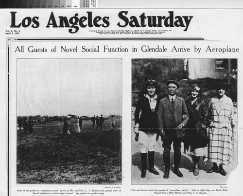 All guests of novel social function in Glendale arrive by aeroplane