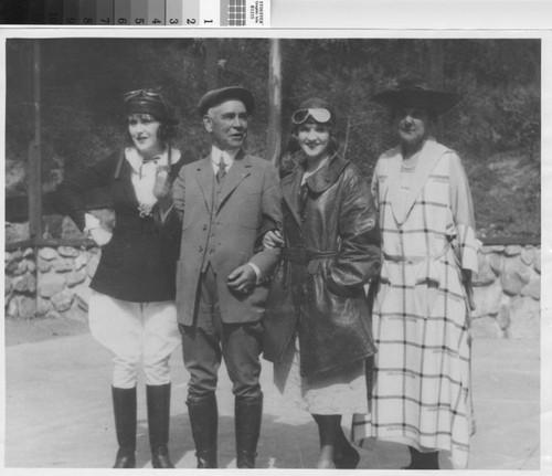 Ruth Roland, Leslie C. Brand, Mary Miles Minter, Mrs. Brand at fly-in party