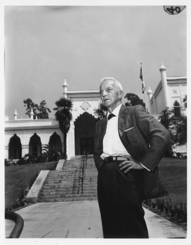 Gilbert Budwig at Brand Library steps